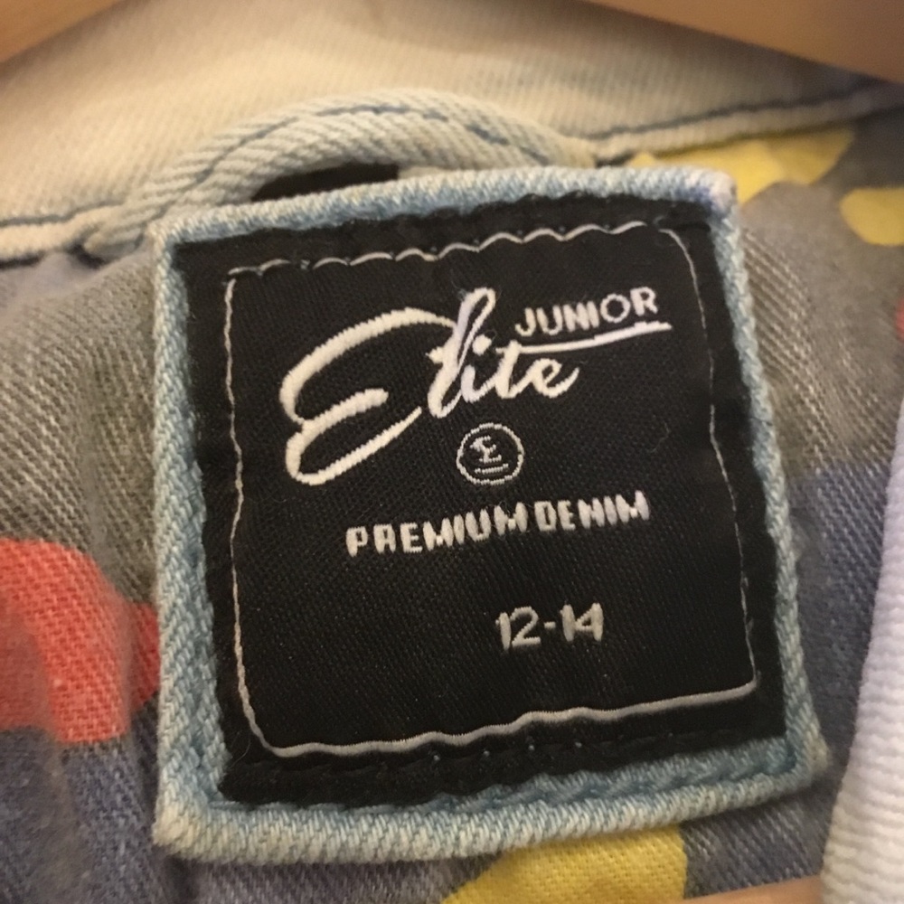 Kids Denim Jacket with Orange Accents size 12-14 - Picture 5 of 5